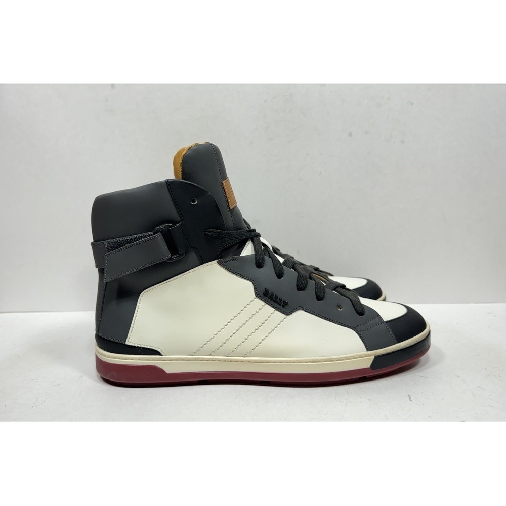 Bally Aikane Black Grey White High Top Sneakers Men's Size 10 D Shoes